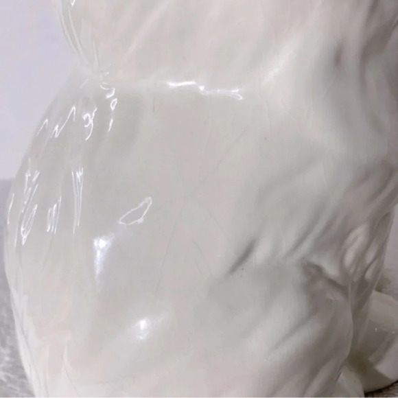 Vintage Ceramic  Blue Eyed Persian Cat Statue Kitty Meow - Picture 11 of 16